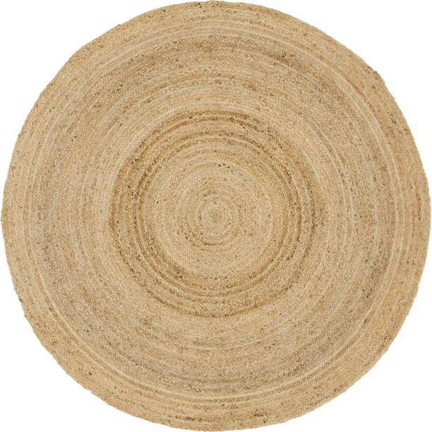 Unique Loom Dhaka Braided Jute Natural Fiber Vintage Area Rug or Runner