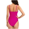 thumbnail image 4 of Odeerbi One Piece Swimsuit for Women 2025 Erogenous Solid With Chest Pad Without Underwire Bikini Deep V Swimsuit Hot Pink, 4 of 8