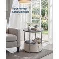 thumbnail image 3 of 2 Tier Round Side Table With Storage Basket U Shaped Support Nightstand For Living Room Bedroom, 3 of 6