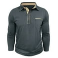 thumbnail image 4 of Timoontee Men's Henley Shirts Fall Long Sleeve Quarter Button Pullover Tops Loose Lightweight Casual Solid Classic T-Shirt with Pocket Dark Gray L, 4 of 6