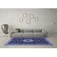 thumbnail image 3 of Ahgly Company Indoor Square Medallion Blue Traditional Area Rugs, 7' Square, 3 of 4