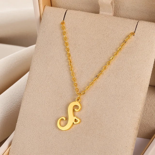 Collares con colgante de letra inicial de A-Z para mujer, joyería de acero inoxidable, regalos Bff, artículos baratos con envío gratis