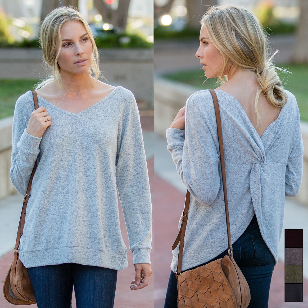 twisted back sweater