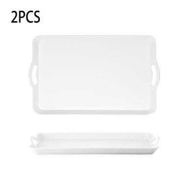 ACDANC 2PCS Serving Trays, Non-Slip Rectangular Serving Platters,Plastic Melamine Serving Trays for Entertaining