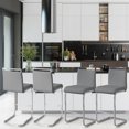 thumbnail image 2 of Lecut Counter Height Bar Stools Set of 2, 25" Modern Leather Upholstered Bar Stools with Back and Metal Frame, Kitchen Island Bar Stools for Dining Room, Pub, Bar, 2 of 7
