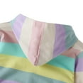 thumbnail image 4 of BULLPIANO Toddler Girls Casual Hoodies Sweatshirts Kids Rainbow Striped Zipper Jackets 1-7Y, 4 of 7