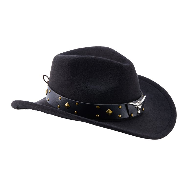 Cowboy Hat for Women Men Rivet Wide Brim Hats Felt Western  display picture 1