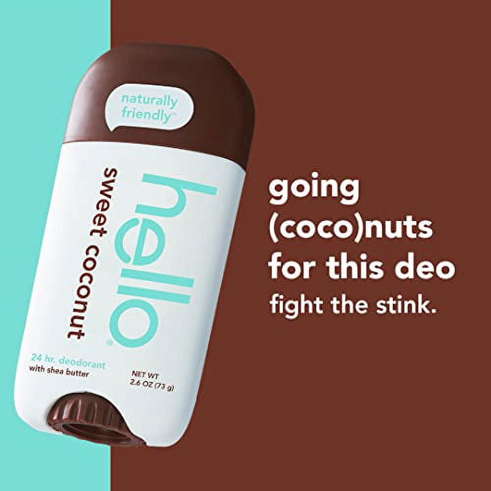 Hello Deodorant with Shea Butter, Sweet Coconut, 2.6 oz, 3 Pack