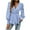 Light Blue, variant on Blouse for Women Trendy Solid Color Elegant V-neck Lace up Tunicl Long Sleeve Shirts Black L