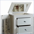 thumbnail image 2 of Jewelry Armoire, Modern 6-Drawer with Mirror & Hooks | White | Wood, 2 of 5