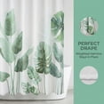 thumbnail image 3 of Unique Bargains Waterproof Leaf Shower Curtain Sets Hooks Green Pattern 1 71"W x 71"L, 3 of 8