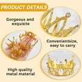 thumbnail image 5 of 4Pcs 4 Styles Golden Cupcake Topper Flower Bouquets Kit Mixed Small Alloy Royal Princess Queen Plastic Peal Rhinestone Tiara for Cake Topper Wedding Birthday Anniversary Party Decor Rose Gold, 5 of 9
