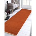 thumbnail image 1 of Get My Rugs D00111H00Y15G33 2 ft. 6 in. x 12 ft. Hand Woven Flat Weave Kilim Wool Runner Area Rug, Contemporary - Dark Orange, 1 of 1