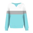 thumbnail image 5 of Womens Color Block Plus Size Sweatshirts Casual Loose Fitting Crew Neck Long Sleeve Tops Fall Trendy Pullover Hoodies, 5 of 5