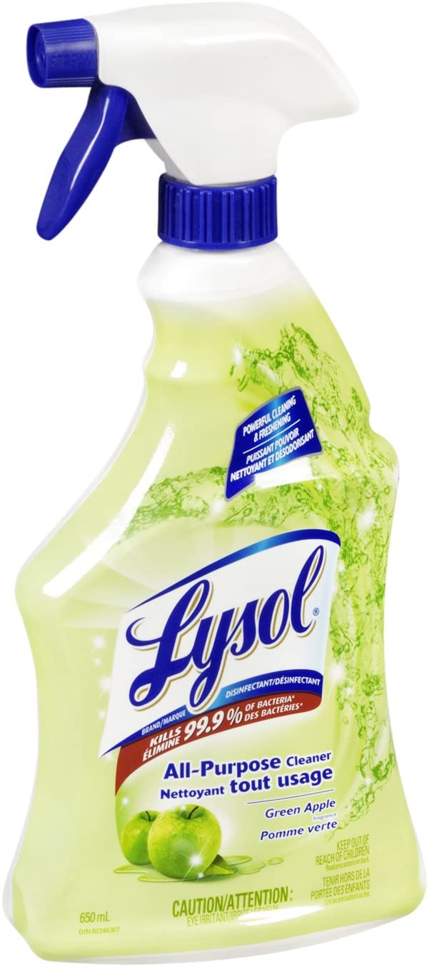 Lysol All Purpose Cleaner, Trigger, Green Apple Scent, 650ml, Powerful
