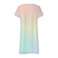 thumbnail image 4 of Dyegold Sundresses for Women Casual Beach - Plus Size Summer Dresses Womens V-Neck Short Sleeve Ombre Tie Dye Midi Sun Dresses ​Summer Swing ​Beach ​Tunic Dresses, 4 of 5