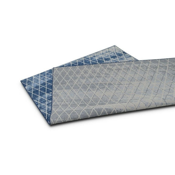 Allstar Modern Accent Rug with Meshed Line design Space-Blue 8' x 10' 8' x 10'