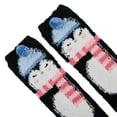 thumbnail image 2 of Penguin With Scarf & Beanie Adult Black Fuzzy Crew Socks, 2 of 2