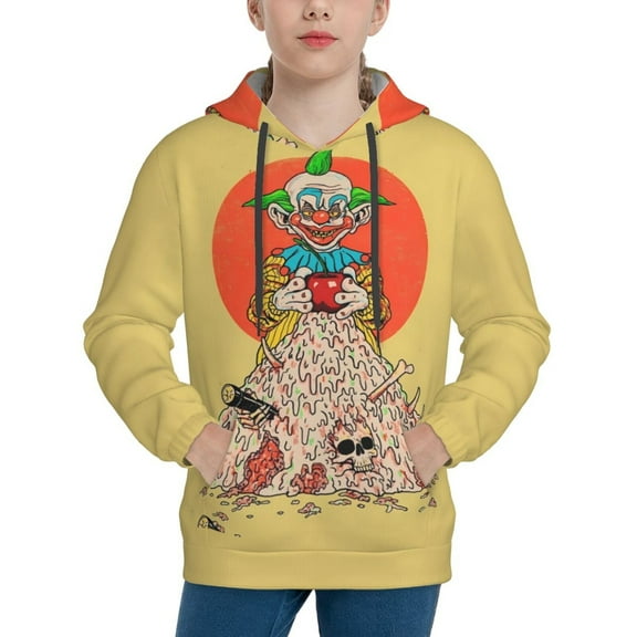 Killer Klowns From Outer Space Clown Hoodie, Casual Unisex Youth Hoodie, Fashion Novelty Long Sleeve Pullover Sweatshirt Hooded For Kid, Teens And Adults
