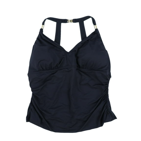 Ralph Lauren Women's Plus Size Tankini Top Halter Black 20W
