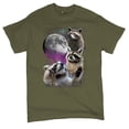 thumbnail image 5 of Racoons Howling at the Moon T-shirt Funny Galaxy Wildlife Universe Humor Weird Animal in Space Men's Tee, 5 of 7