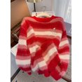 thumbnail image 2 of Suéteres de rayas de Mohair Dreamfire Navidad Vintage mujer manga larga rojo, 2 of 5