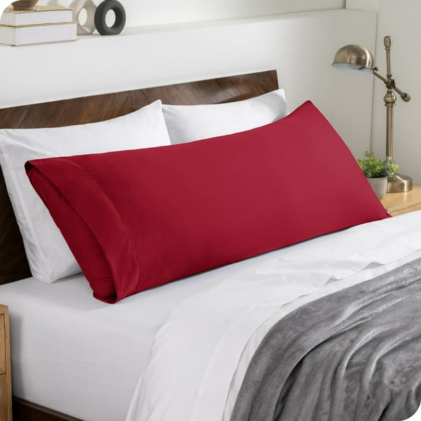 Funda de Almohada Corporal Bare Home Ultra Suave Doble Cepillado Rojo