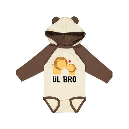 

Inktastic Lil Bro Lion Little Brother Boys Gift Baby Boy Long Sleeve Bodysuit
