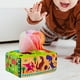 thumbnail image 1 of Juguetes sensoriales de caja de pañuelos para bebés, juguetes de aprendizaje temprano Montessori, juguetes suaves de alto contraste para bebés con 10 Dinosaurio CUTICAT juego sensorial, 1 of 8