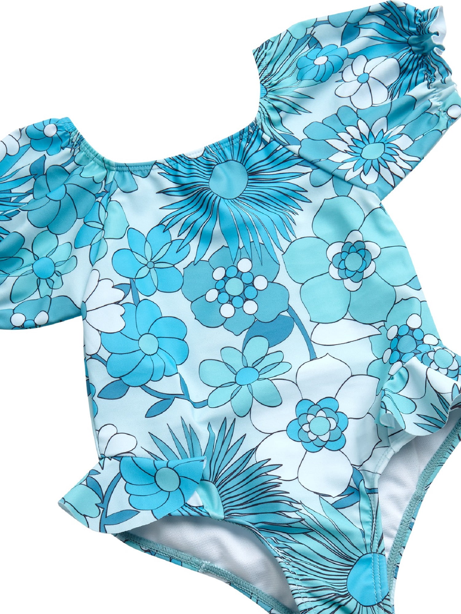 Jessica Simpson Toddler Girl Rash Guard Swimsuit with Headband, Sizes 12M-24M