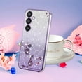 thumbnail image 7 of Phone Case for Samsung A15 5G Case Clear Glitter Soft, Aesthetic Samsung Galaxy A15 Case Silicone Soft Flower Transparent Shockproof Cover Purple Slim (Purple), 7 of 7