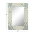 thumbnail image 4 of DecMode 48" x 36" Cream Handmade Mosaic Wall Mirror with Blue Corners, 4 of 13