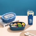 thumbnail image 4 of Elliptical Simple Lunch Box Can Be Microwave Heated Divided Box Lunch Box Large Capacity Children's Lunch Box Set Lunch Box 850ML+ Water Cup 480ML, 4 of 4