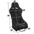 thumbnail image 3 of DNA Motoring Black Fabric Fixed Position Racing Car Bucket Seat Pair Full Set w/Sliders, 3 of 7