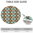 thumbnail image 6 of 44in Round Tablecloth with Elastic Edge, Waterproof Fitted Table Cover for 36-44" Tables, Boho Theme Polyester Reusable Table Cloths Wipe Clean for Picnic, Dining, Outdoor Use and Party Decor, 6 of 7