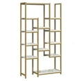thumbnail image 2 of ModFusion 6-Tier Gold Bookcase, 71" Tall Modern Free Standing Bookshelf with 12 Shelf, Faux Marble Open Display Storage Living Room Bedroom Office, Gold, 2 of 10