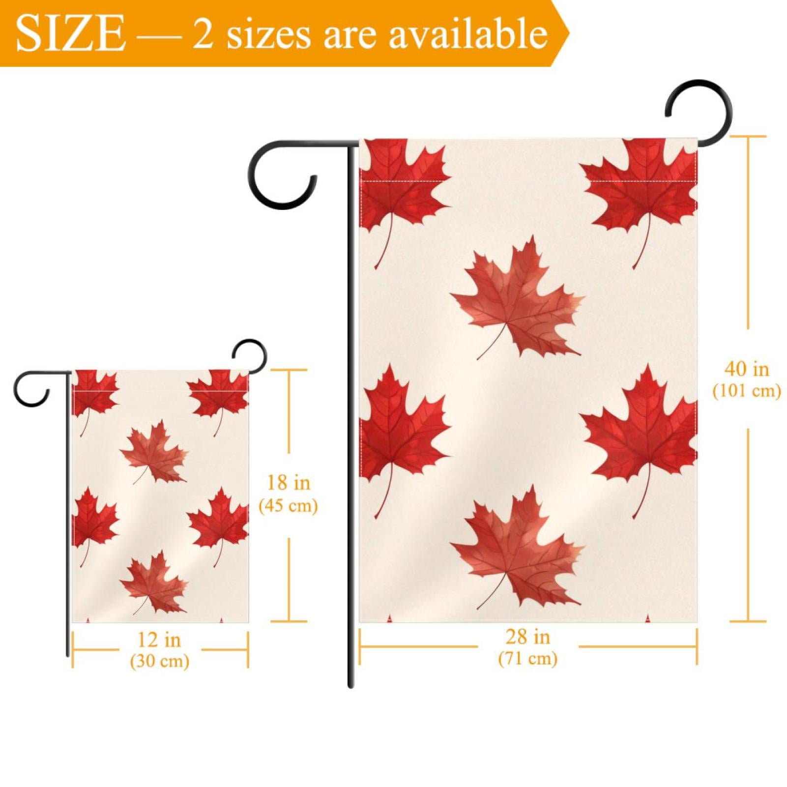 Welcome Red Maple Leaf Garden Flag, Vertical Double Sided Small House Flag, Yard Farmhouse Outdoor Deck Veranda Lawn Decor 28x40 Inch