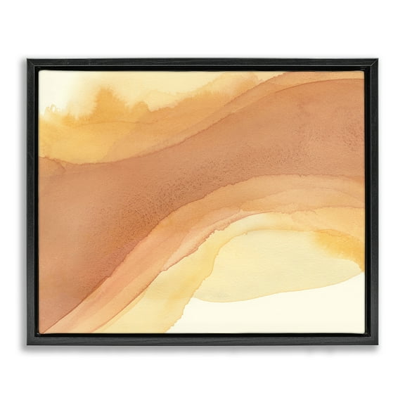 Stupell Industries Splashed Orange Movement Abstract Painting Black Floater Framed Canvas Art Print Wall Art, 21 x 17