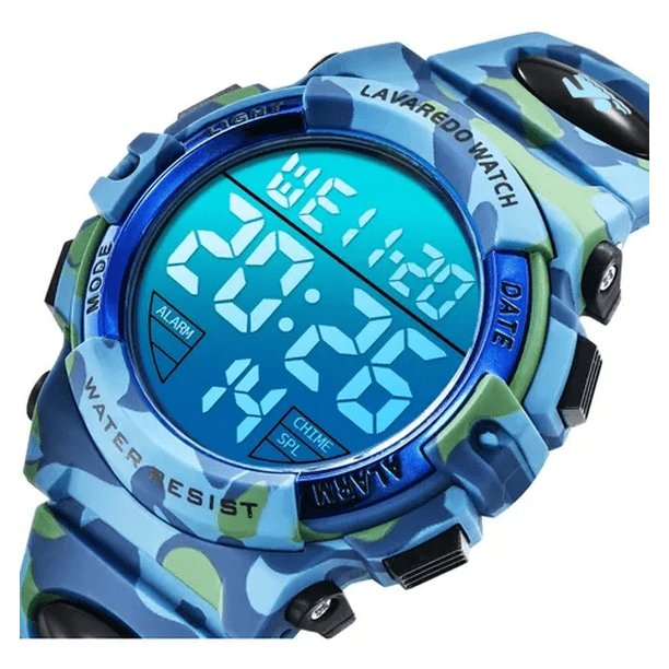 Reloj Para Niños Multifunción Digital Impermeable Deportivo Azul Claro Malubero Tipo de pantalla: analógico-digital