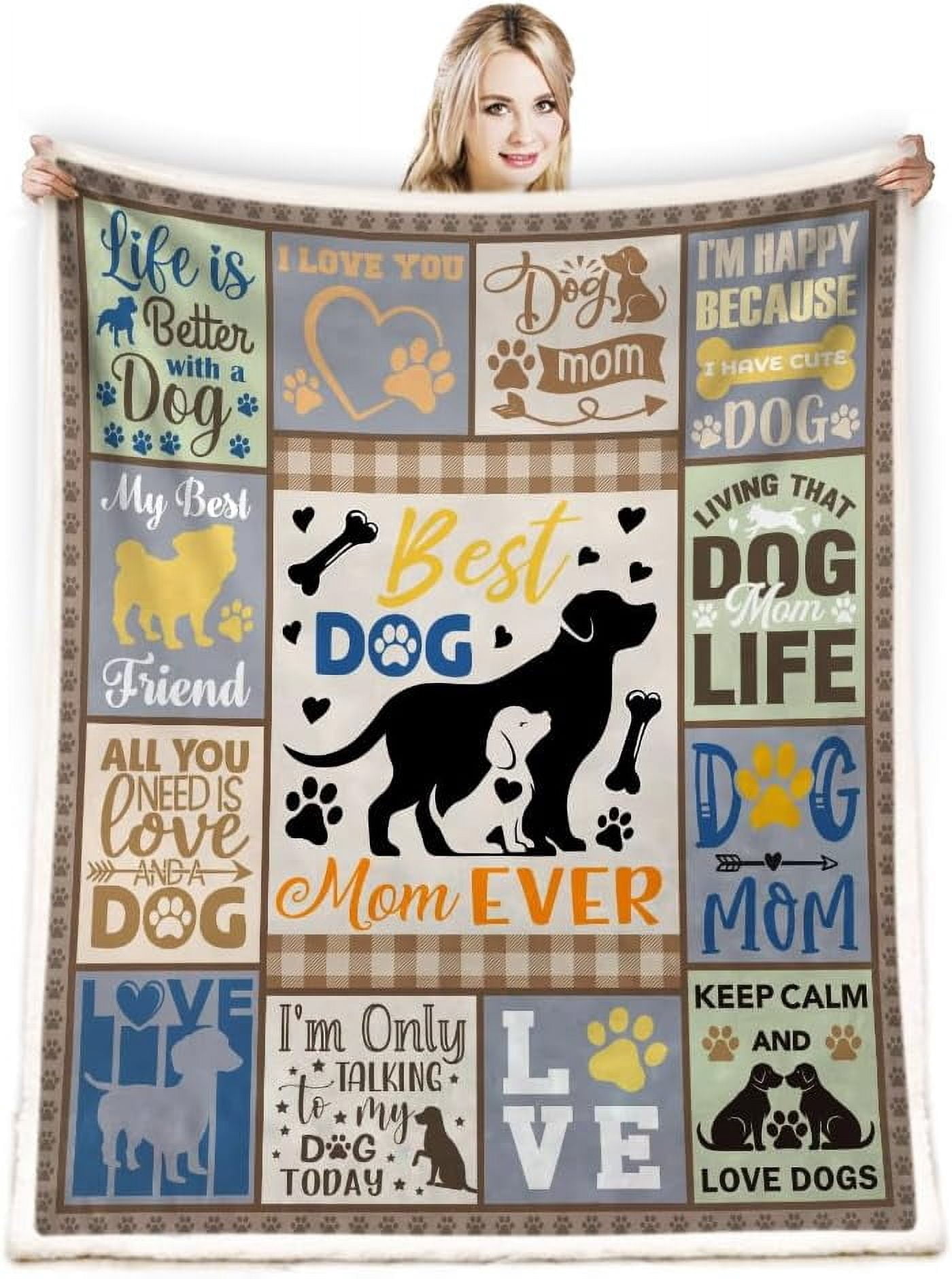 Dog Mom Gifts for Women, Gifts for Dog Moms, Dog Lovers Gifts for Women, Dog Mom Gift for Christmas Mothers Day, Best Dog Mom Birthday Blanket 60 x 50 (zjm154,50"x 60")