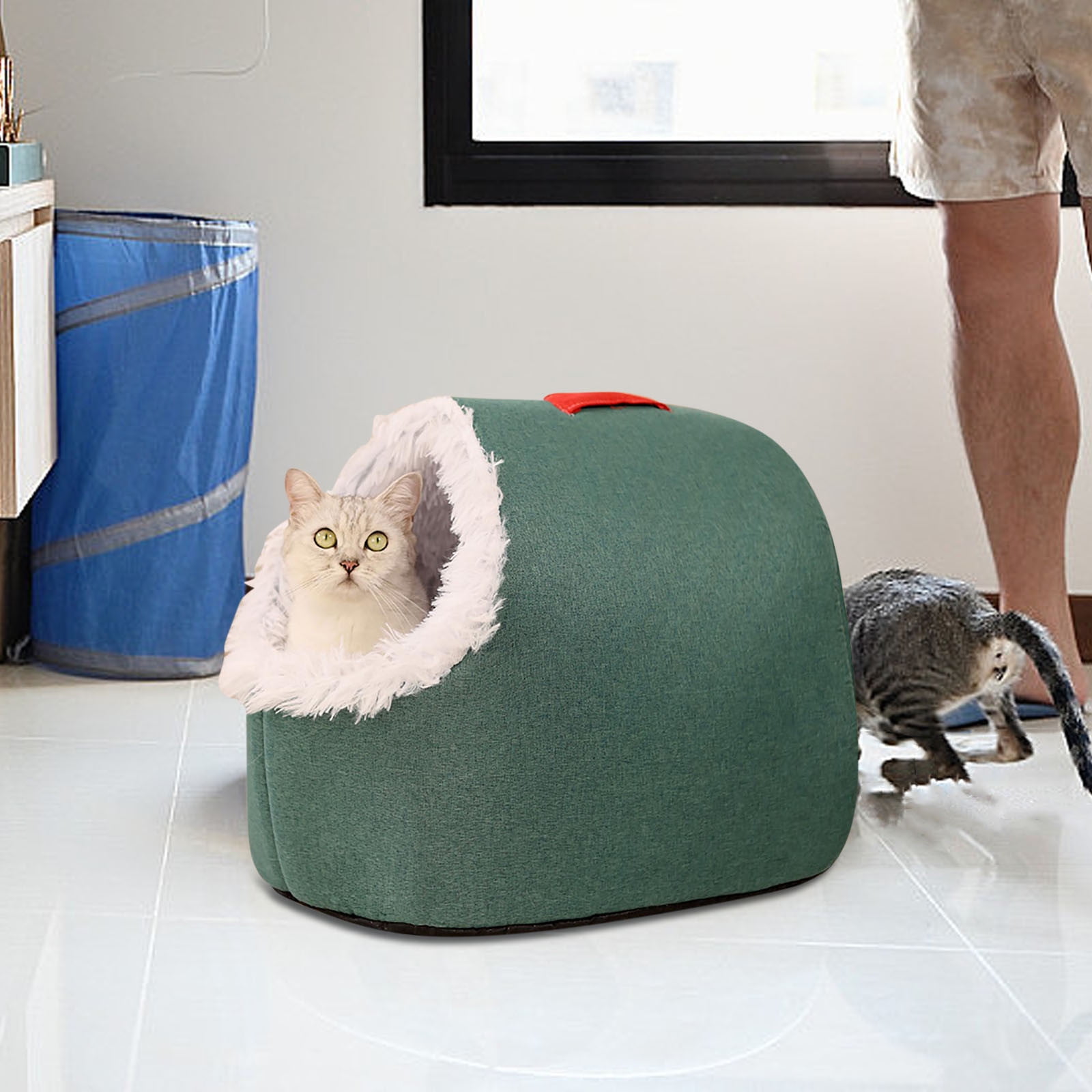 RoamHome Warm Pet Cave Bed for Dogs and Cats, Insulated Winter Sleeping Bed, Portable Enclosed Dog Bed & Cat Bed for Small Medium Pets, Cozy Indoor Outdoor Use