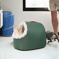 thumbnail image 5 of Warm Pet Cave Bed, Thick Warm Enclosed Portable Sleeping Bed For Dogs And Cats In Winter,Indoor Kitten Nest Kennel Hut for Small Medium Pets(Big), 5 of 6