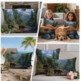 thumbnail image 5 of Forests Bears Outdoor Waterproof Pillow Covers, Modern Art Mountain Animals Watercolor Decorative Square Throw Pillowcase Sofa Cushion Sham for Patio/Couch/Chair, 16"x16" 2 Pack, 5 of 8