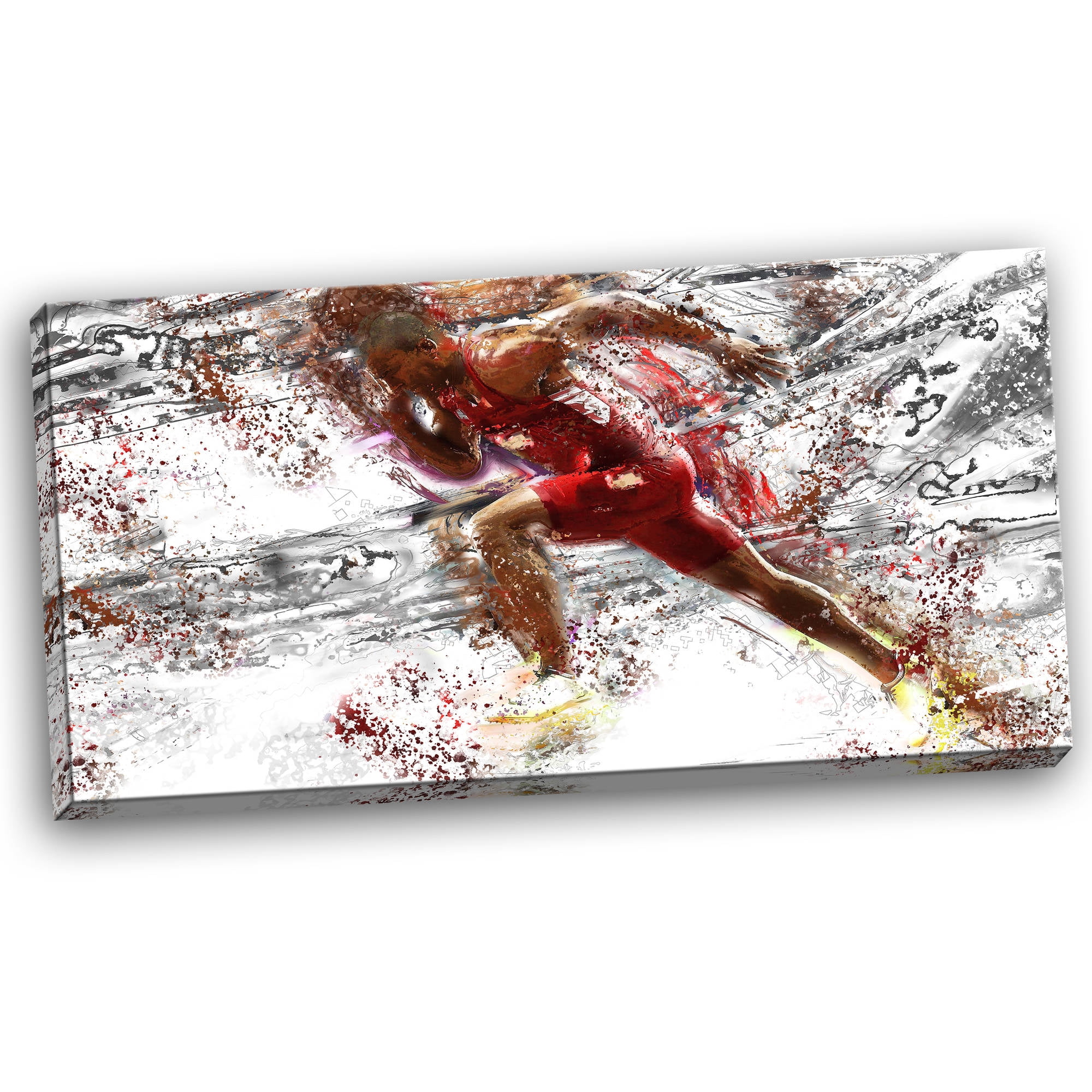digital art pt2536-32-16 track team sprinting-large sport canvas art print, 32x16
