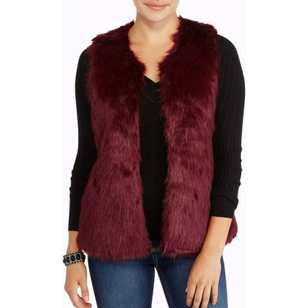 Walmart Credit Card Review >> Women's Marsala Faux Fur Vest - Walmart.com Walmart Credit Card Review >> Women's Marsala Faux Fur Vest - Walmart.com