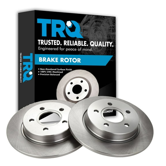 TRQ Rear Brake Rotors Set Solid Fits Select 2012-2018 Ford Focus