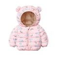 thumbnail image 4 of LYMAYTER Kids Unisex down Cotton Jacket Boys Girls Ears Hooded Printed Coats Toddler Fall Winter Fleece Outwears for 2-7 Years, 4 of 8