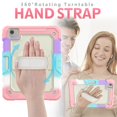 thumbnail image 2 of iPad Air 4th Gen Case, iPad Air 10.9 Case, iPad Pro 11 Case, Dteck Heavy Shockproof Case with Built-in Screen Protector Rotating Stand Cover with Adjustable Hand Strap/Shoulder Strap,Colorful Pink, 2 of 6