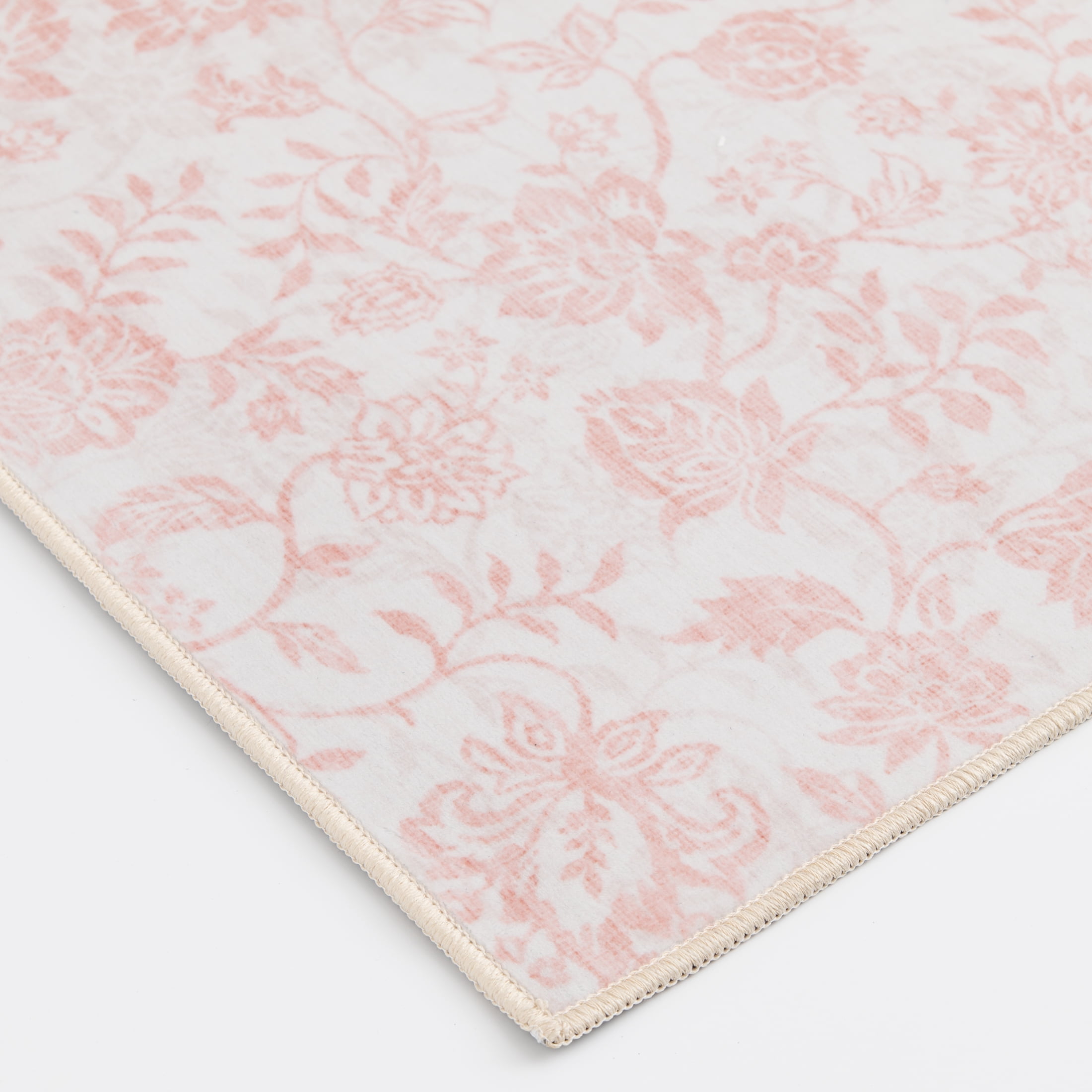 Mainstays Pink Floral Faux Fur Indoor Area Rug, 7'x10'