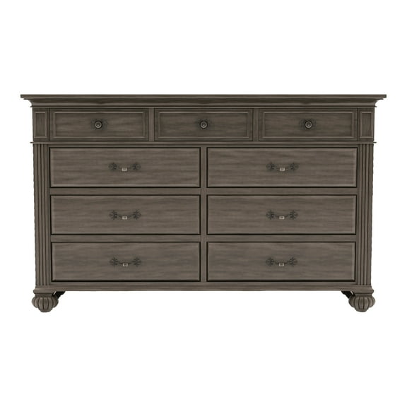 Furniture of America EL Paso Adult Traditional 9-Drawer Dresser, Gray